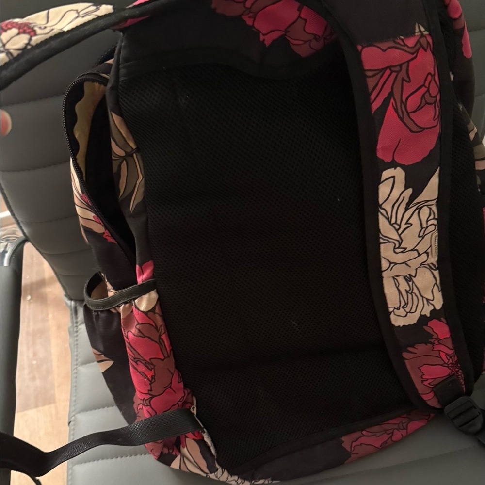 Billabong Black Backpack with Red and Cream Floral Design - Picture 2 of 5